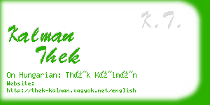 kalman thek business card